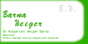 barna weiger business card
